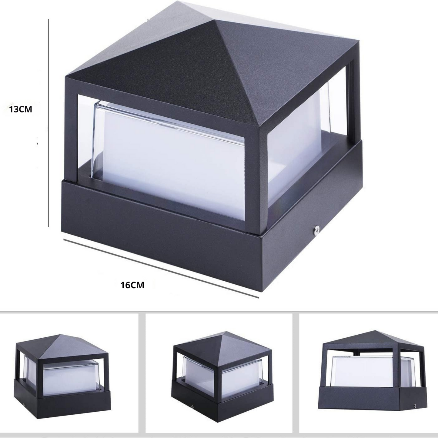 ZOQO SQUARE 12W LED Outdoor Gate Light (Warm White, Square)