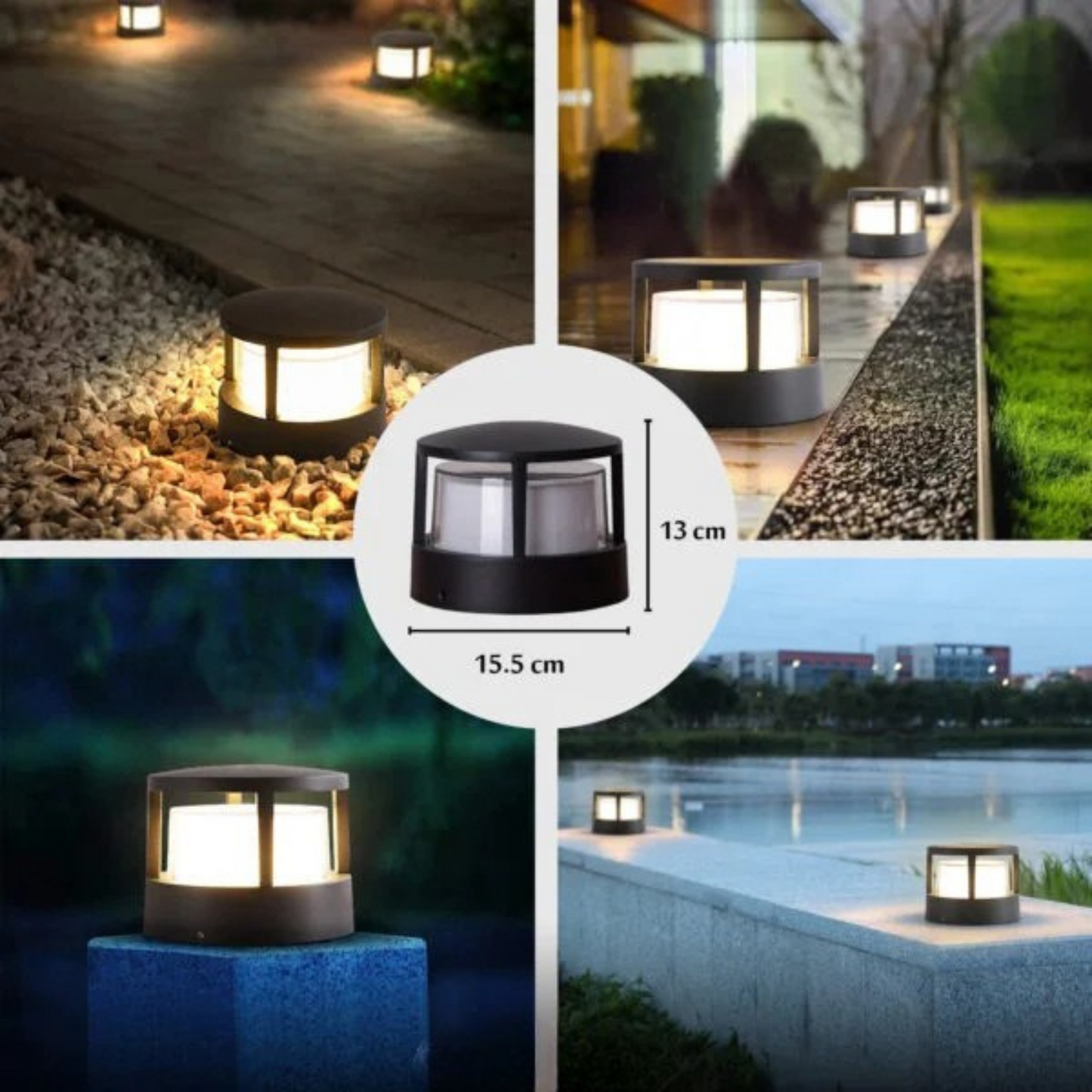 ZOQO ROUND 12W LED Outdoor Gate Light (Warm White)