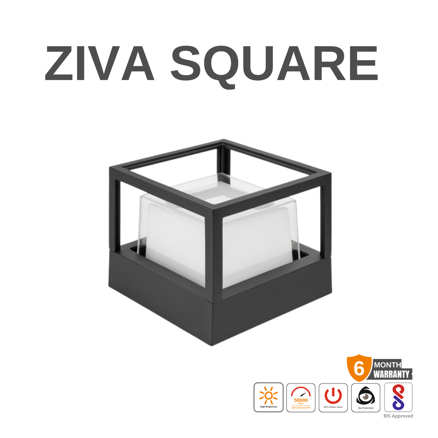ZIVA SQUARE 12W LED gate Light for Home gate | Waterproof Gate Lamp for Installing As, Compound Wall Lights, Main Gate Lights, Outdoor Pillar Lights, and Boundary Wall Lights (Warm White, Square)
