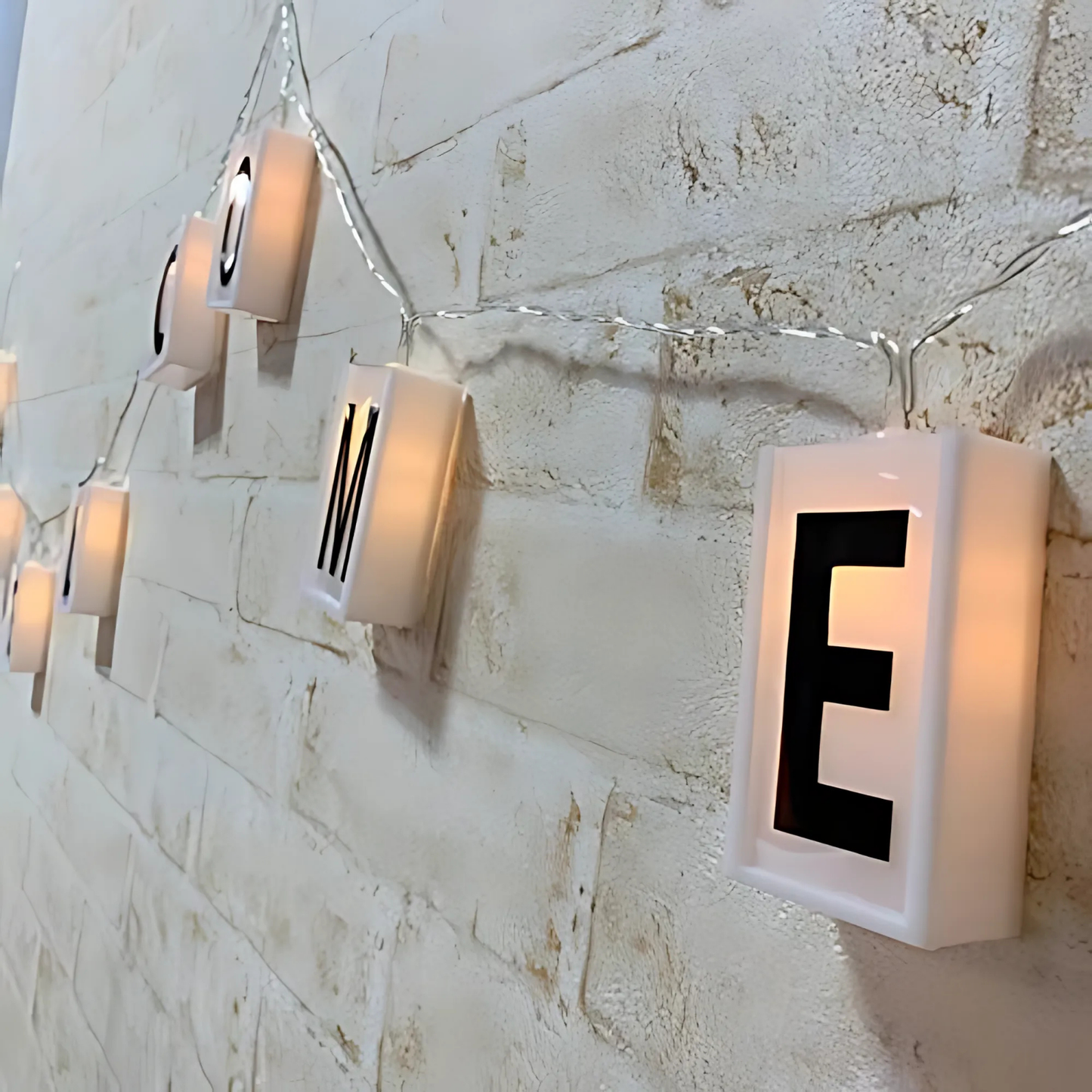 Box LED Light with Alphabet & Numerical Plate (DIY String Light – Warm White)
