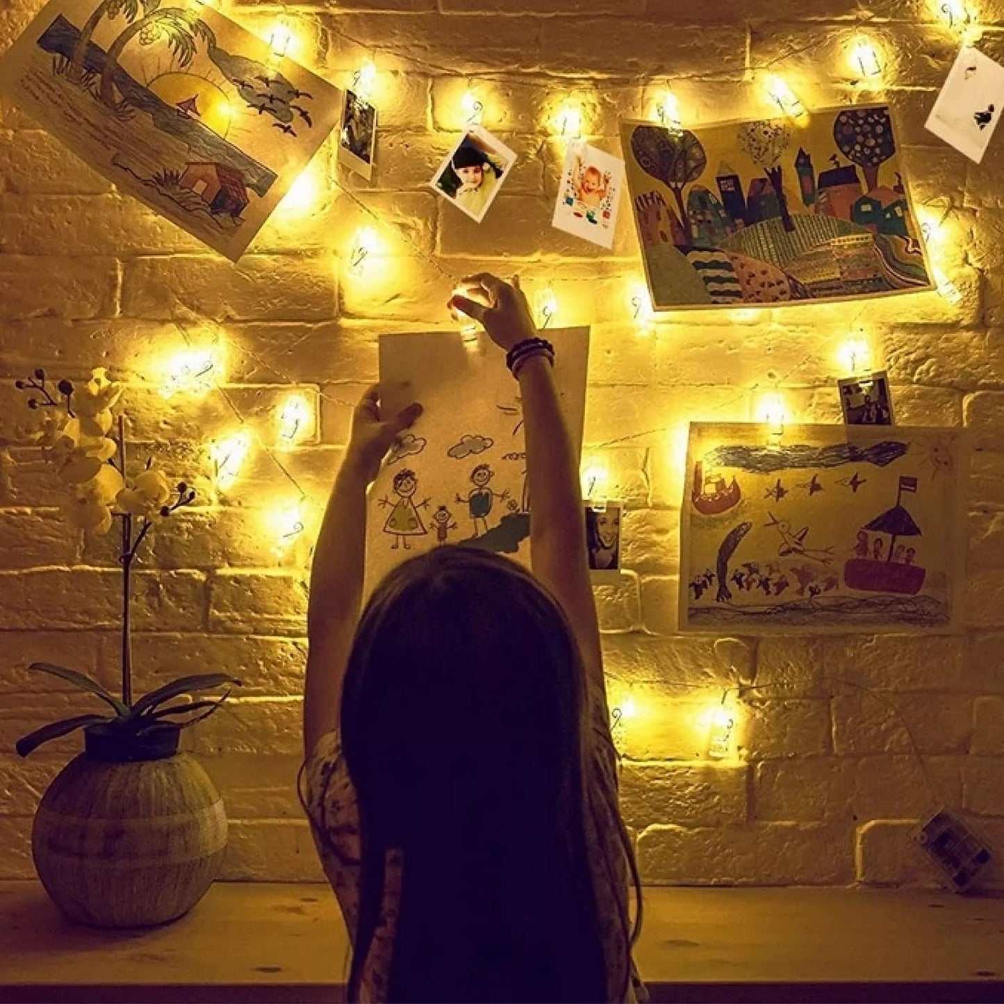 Photo Clip LED String Lights – 14 Clips, (3–4m) Led Lights for Home Decoration | Decorative Lights for Bedroom | Photo Clip Led String Lights