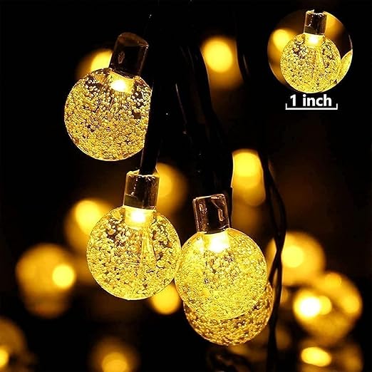 String Ball Light 14 LED 10 Feet Outdoor String Lights Waterproof Crystal Globe Ball Fairy Lights, Decoration Lighting for Diwali,Home, Garden, Christmas