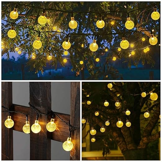 String Ball Light 14 LED 10 Feet Outdoor String Lights Waterproof Crystal Globe Ball Fairy Lights, Decoration Lighting for Diwali,Home, Garden, Christmas
