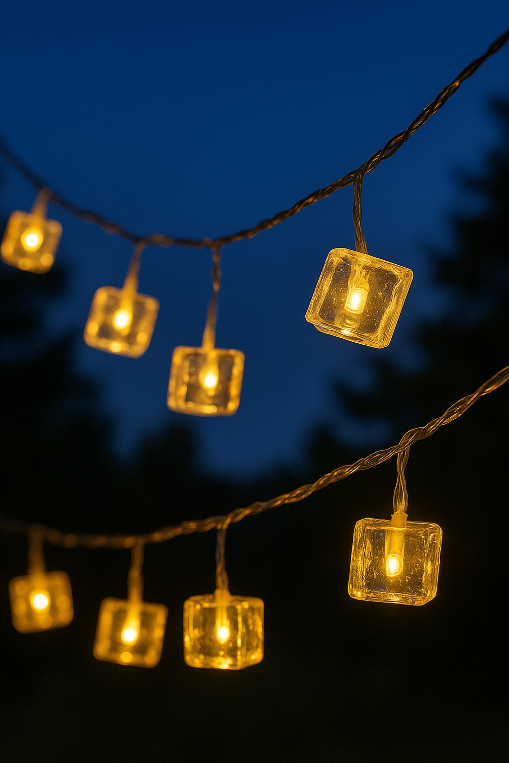 Ice Cube LED String Lights - Decorative Fairy Lights for Indoor & Outdoor Use (4M, 14 Ice Cubes)