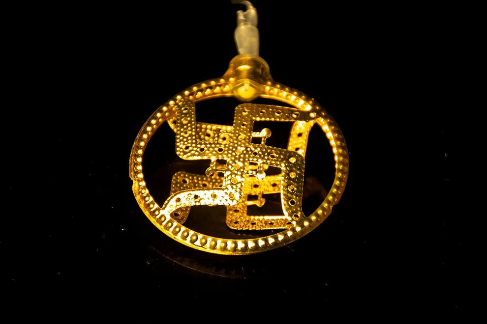 Swastik Metal Light, Diwali puja Decoration Light, Diwali Gift Swastik Metal Light