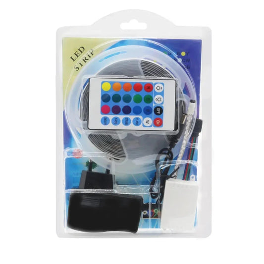 3 Meter RGB LED Strip Light with Remote & Adapter | 16 Color Modes | Decorative Lighting for Home & Room