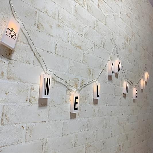Box LED Light with Alphabet & Numerical Plate (DIY String Light – Warm White)
