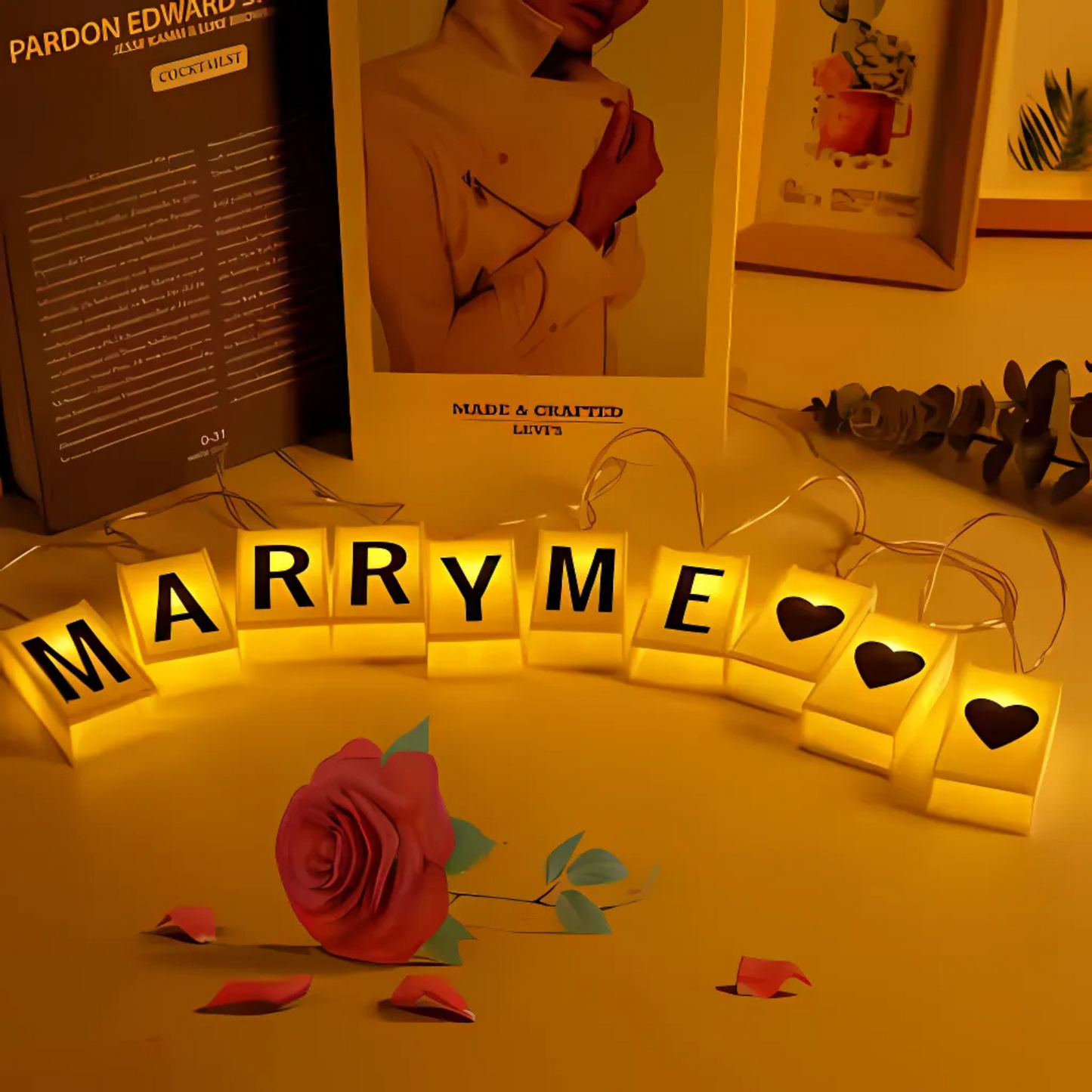 Box LED Light with Alphabet & Numerical Plate (DIY String Light – Warm White)