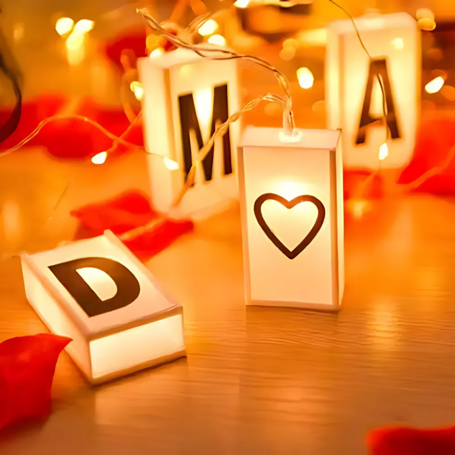 Box LED Light with Alphabet & Numerical Plate (DIY String Light – Warm White)