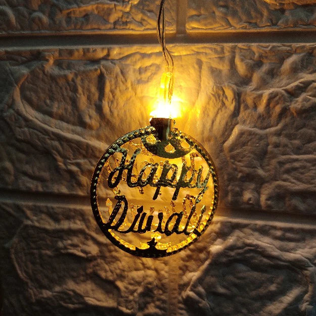 🪔 Happy Diwali Metal String Lights (3M, Warm White)