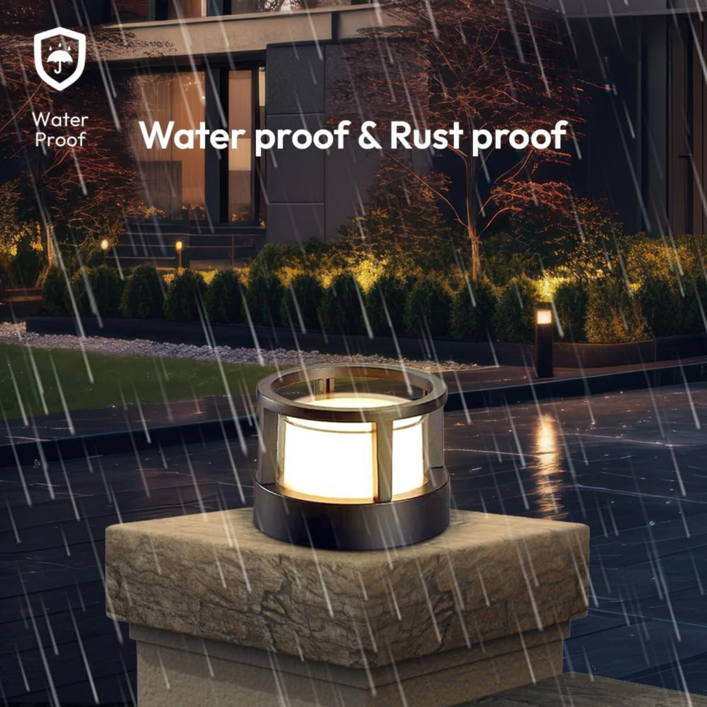 ZIVA ROUND 12W LED gate Light for Home gate | Waterproof Gate Lamp for Installing As, Compound Wall Lights, Main Gate Lights, Outdoor Pillar Lights, and Boundary Wall Lights (Warm White, Round)