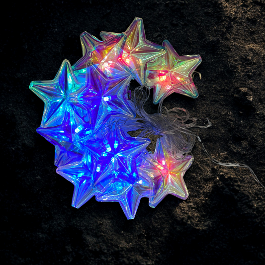 Aurora Star Decorative Lights – 10 Stars, 4-5 Meter, Multicolor LED String Lights