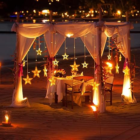 Star Curtain Light 6 Big Star 6 Small Star Light WarmWhite