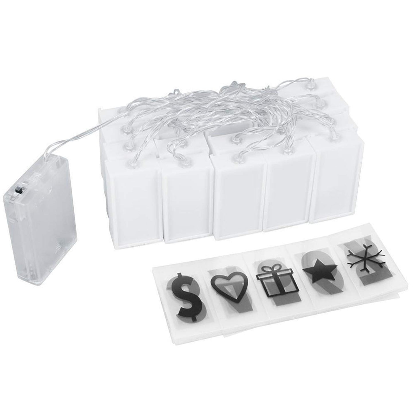 Box LED Light with Alphabet & Numerical Plate (DIY String Light – Warm White)