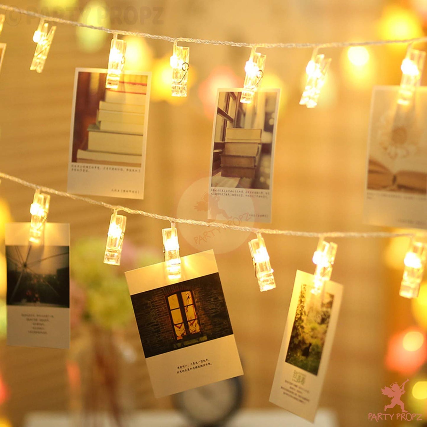Photo Clip LED String Lights – 14 Clips, (3–4m) Led Lights for Home Decoration | Decorative Lights for Bedroom | Photo Clip Led String Lights
