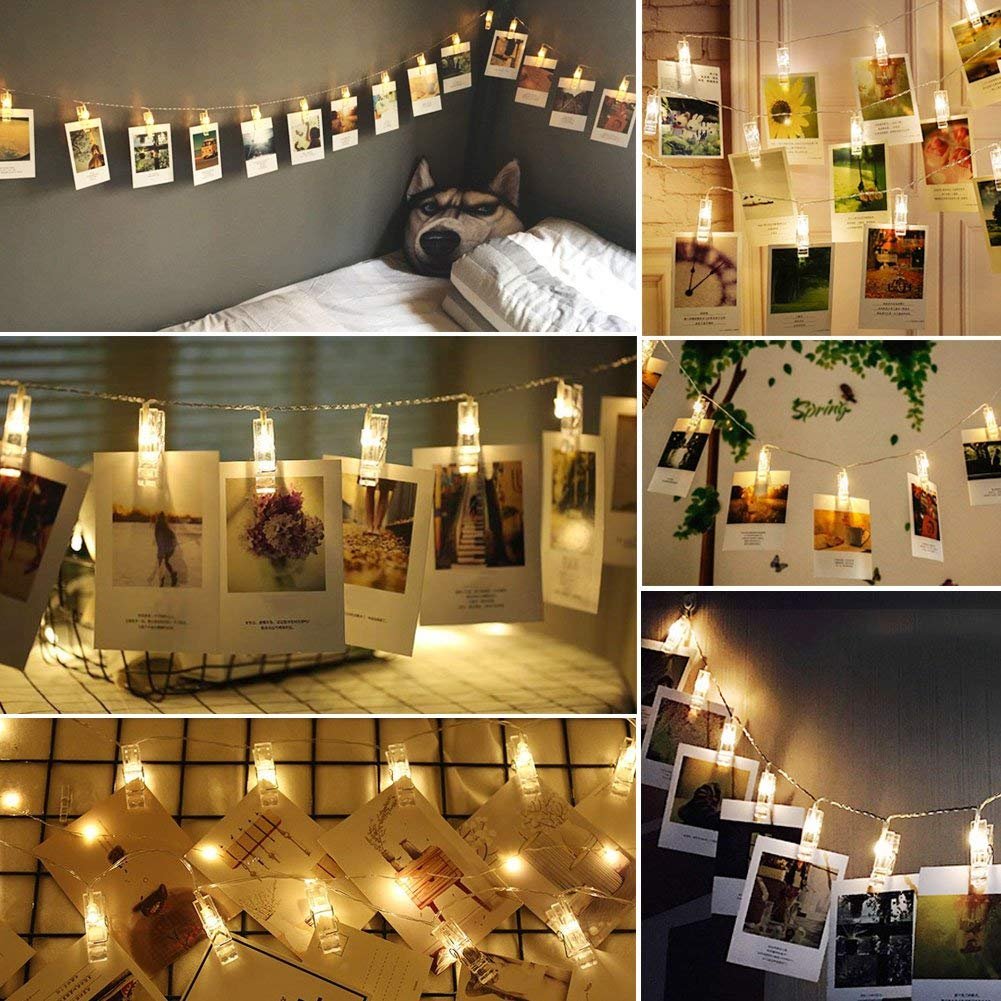Photo Clip LED String Lights – 14 Clips, (3–4m) Led Lights for Home Decoration | Decorative Lights for Bedroom | Photo Clip Led String Lights