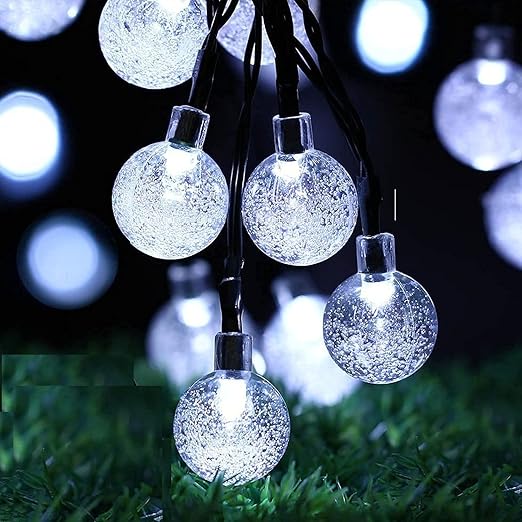 String Ball Light 14 LED 10 Feet Outdoor String Lights Waterproof Crystal Globe Ball Fairy Lights, Decoration Lighting for Diwali,Home, Garden, Christmas