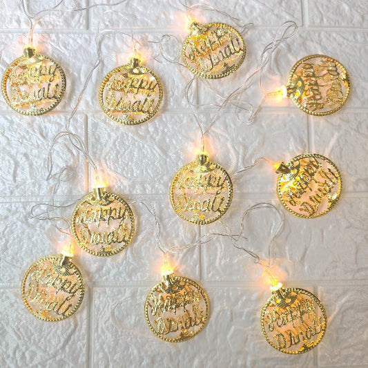 🪔 Happy Diwali Metal String Lights (3M, Warm White)