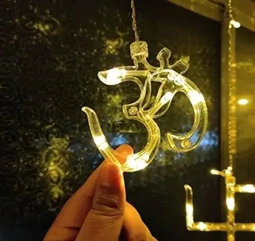 6+6 OM Swastik Curtain Light With Different Flashing Modes