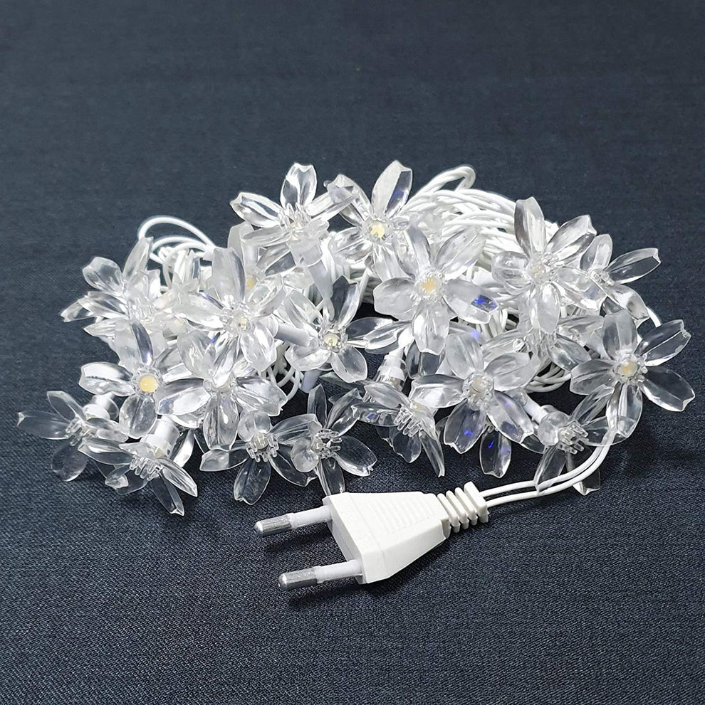 🌸 Silicone Blooming Flower Fairy String Lights (14 Flowers, Warm White LEDs)