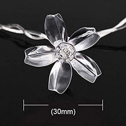 🌸 Silicone Blooming Flower Fairy String Lights (14 Flowers, Warm White LEDs)
