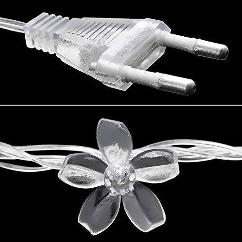 🌸 Silicone Blooming Flower Fairy String Lights (14 Flowers, Warm White LEDs)